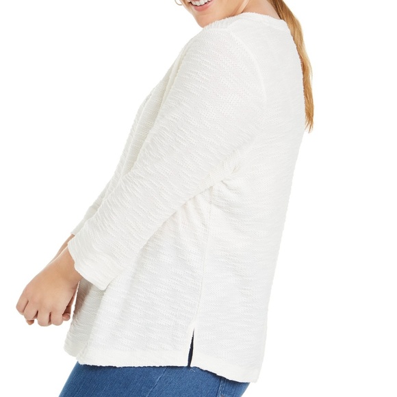 NWT KarenScott Plus Size MarledTextured Sweatshirt - Picture 2 of 7